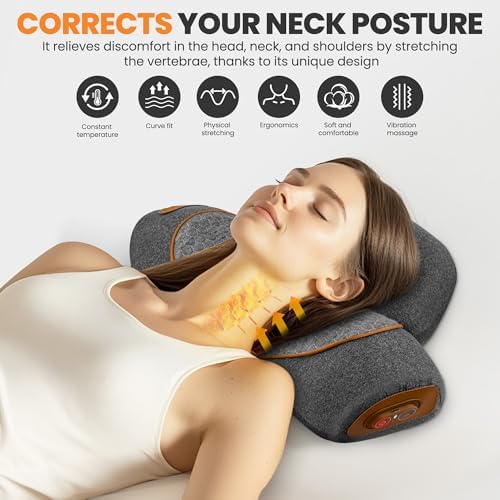 CARINIFY 3-in-1 Neck Massager Pillow with Heating and Traction