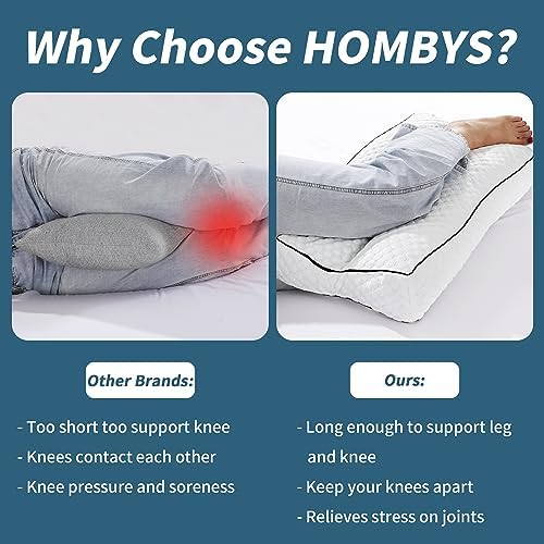 HOMBYS Shredded Memory Foam Leg Pillow for Side Sleepers