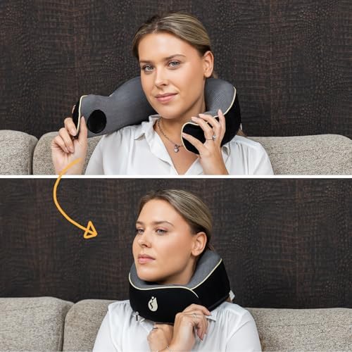 TRAVARA Travel Pillow with 360 Memory Foam Support