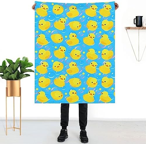 Wizfuyq Yellow Rubber Ducks Throw Blanket 50x40 Inch