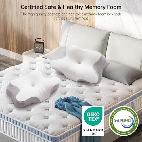 Ergonomic Cervical Neck Pillow with Cooling Case