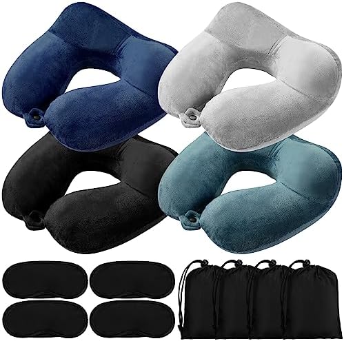 Sintuff 4-Piece Inflatable Travel Pillow Set