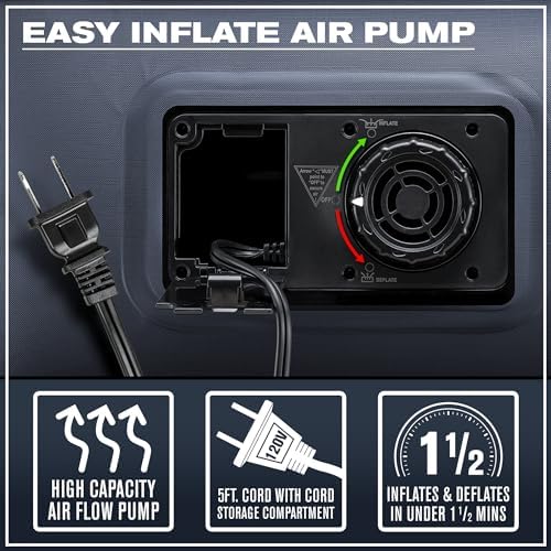 Pittman - Twin Air Mattress with Built in Pump - Black