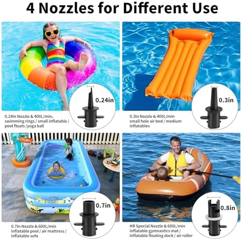 Wauffua 600W Electric Air Pump with 4 Nozzles 1