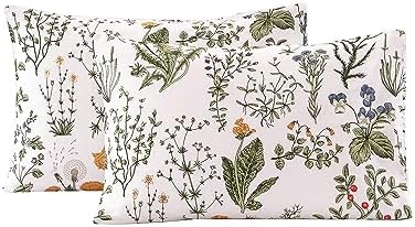 ECOCOTT 100 Cotton Pillowcases 2 Pack Floral Print Standard Size