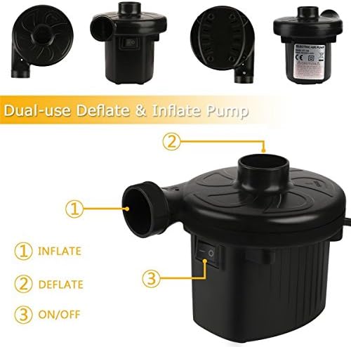 Ncidole FBve Electric Air Pump - Dual Power 3 Nozzles Quick Fill