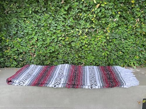 Del Mex Classic Mexican Blanket - 70x50 Burgundy