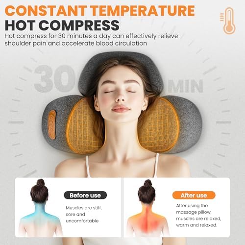 CARINIFY 3-in-1 Neck Massager Pillow with Heating and Traction