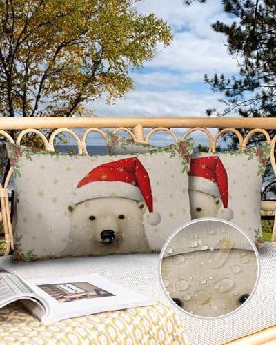 Waterproof Pillow Protector 2 Pack with Christmas Bear Design