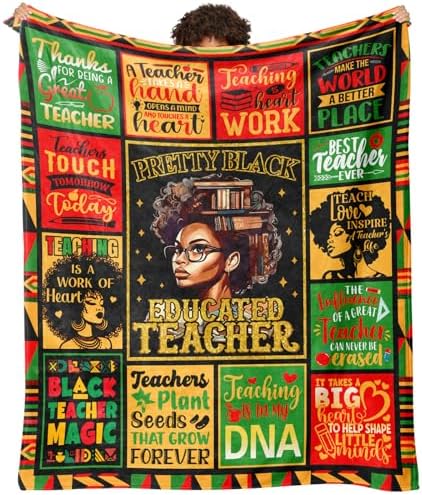 Black Teacher Appreciation Throw Blanket 60x50
