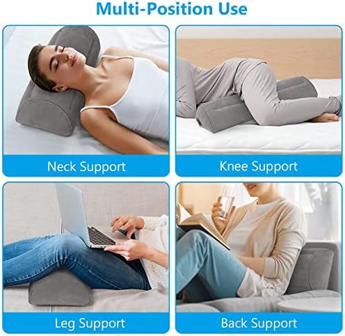 USHMA Inflatable Half Moon Pillow for Leg Knee Lower Back Support