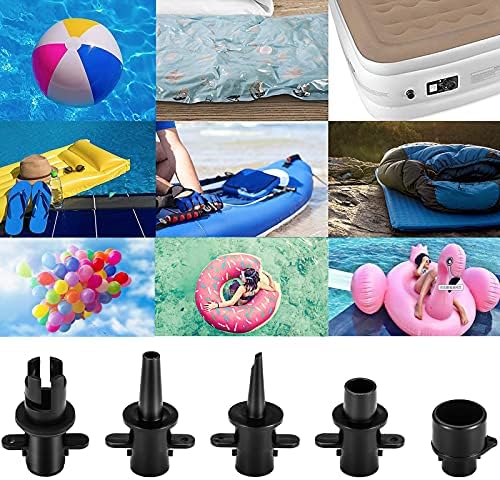 BUYMAX Electric Air Pump 300W Black with 5 Nozzles