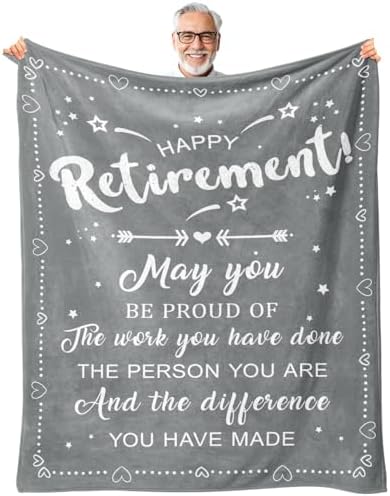 Retirement Throw Blanket - Cozy Grey 50x60 Inches