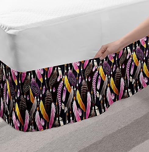 Ambesonne Feather Elastic Bed Skirt TwinTwin XL