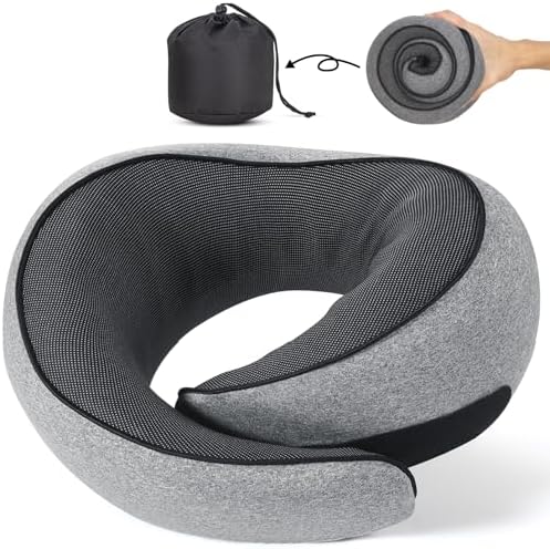 NOCRLG Travel Pillow with 360 Neck Support and Breathable Memory Foam