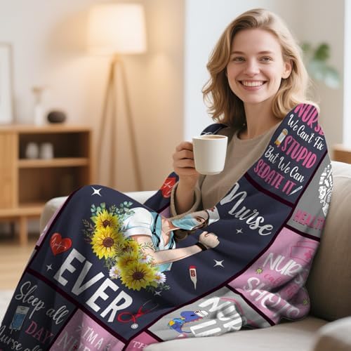 CIUGOIG Nurse Appreciation Throw Blanket 60 x 50