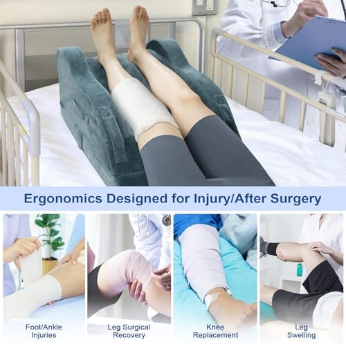 KingPavonini Adjustable Leg Elevation Pillow with Cooling Memory Foam