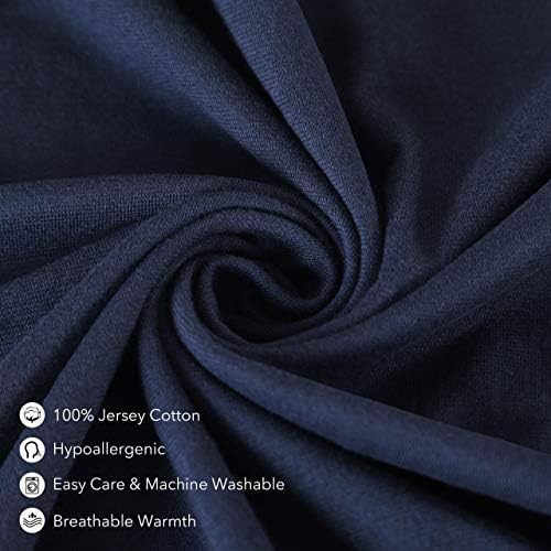 Oubonun 100 Jersey Cotton Body Pillow Cover with Zipper - Navy Blue 21x54
