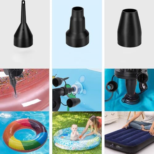 BOMPOW Electric Air Pump with Deflator and 3 Nozzles
