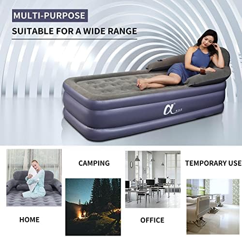 A-ER-FA Twin XL Air Mattress with Headboard