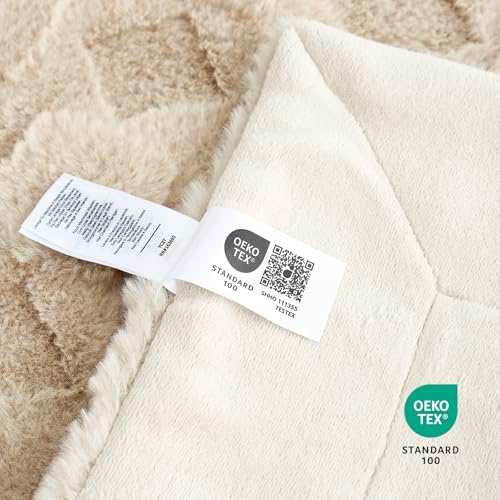 Cozy Bliss Faux Fur Throw Blanket - Soft Checkered 50x60 Inches 1