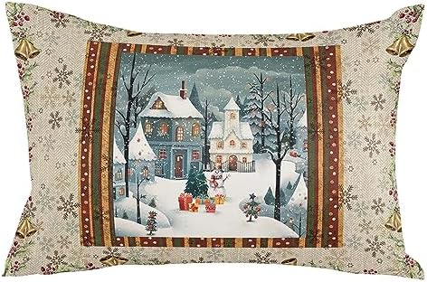 Waterproof Pillow Protector 2 Pack Zipper Snowman Plaid 12x20 Inch