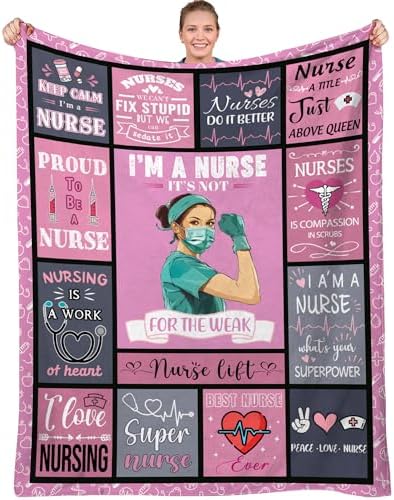 Nurse Appreciation Throw Blanket 50x60 Soft Flannel Gift