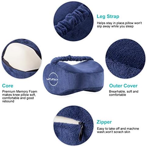 NATUMAX Knee Pillow with Sleep Mask and Ear Plugs