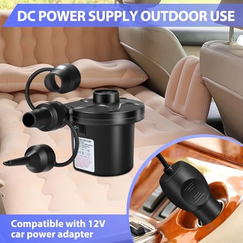 SeaSlep Electric Air Pump with 3 Nozzles and 110V AC12V DC Power