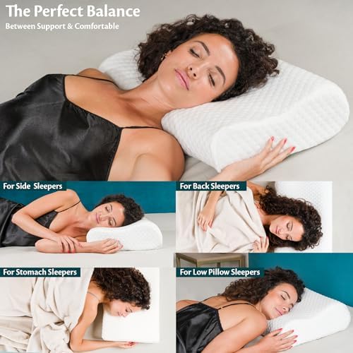 Flowen Memory Foam Cervical Pillow for Neck and Shoulder Support