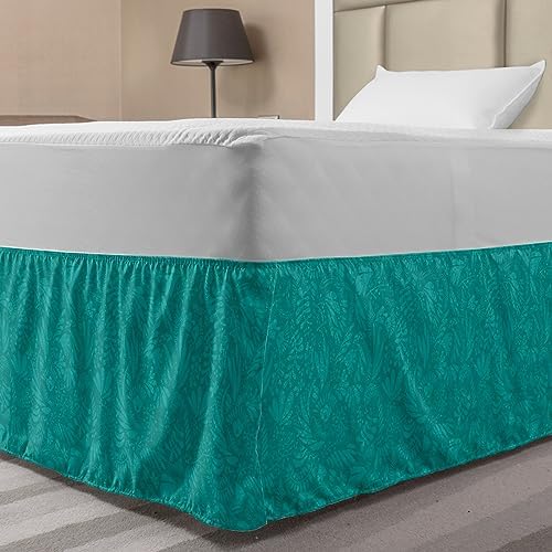 Ambesonne Abstract Bedskirt - Dark Seafoam Teal TwinTwin XL