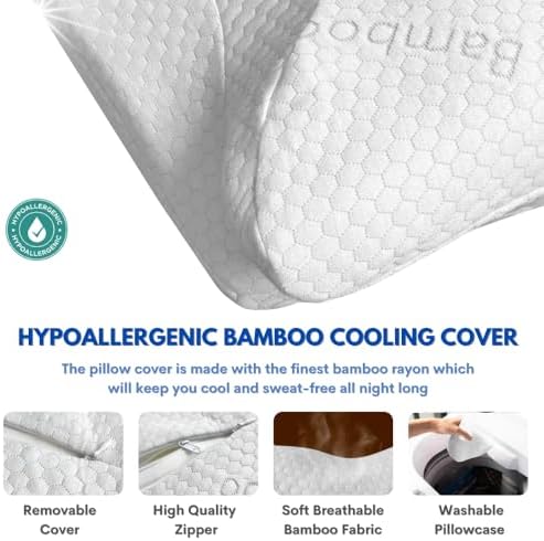 DreamField Linen Bamboo Rayon Cervical Neck Pillow for Pain Relief