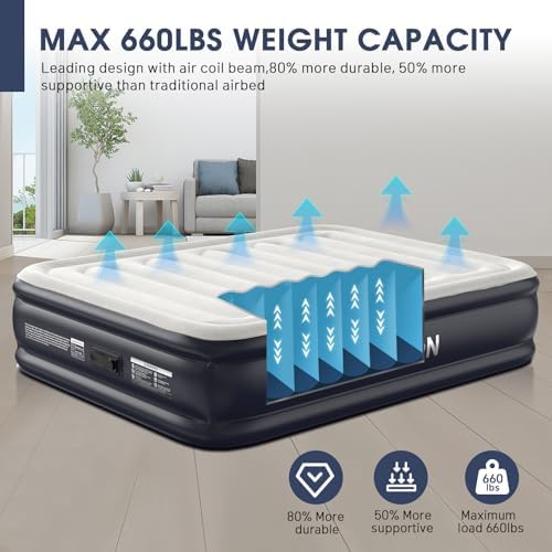 DIVON Queen Air Mattress with Built-In Pump and Storage Bag 1