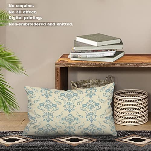 Batmerry Retro Blue Flowers Floral Throw Pillow Covers