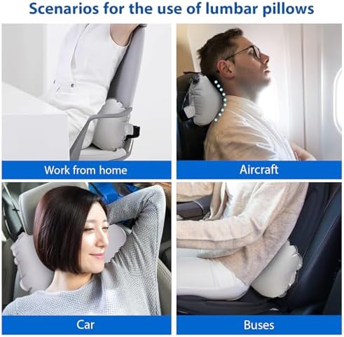 FLYSACOM Inflatable Lumbar Support Pillow for Travel