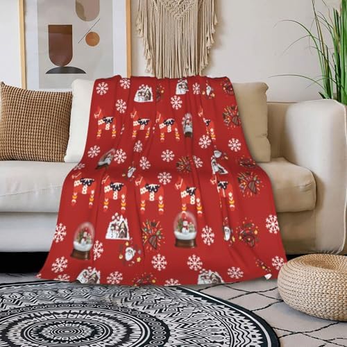 COMFAR Fuzzy Fleece Christmas Throw Blanket - 40x60 Inches