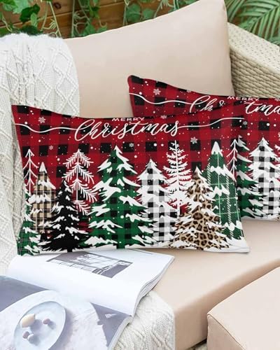 Waterproof Pillow Protector 2 Pack with Plaid Design