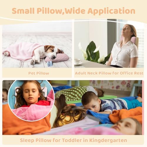 vocheer Mini Travel Pillow - 11x7 Inch Cotton Neck Wrist Support Pillow