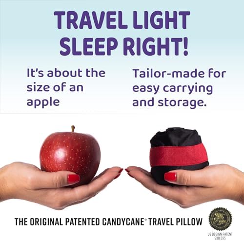 Candy Cane Inflatable Travel Pillow with J-Design