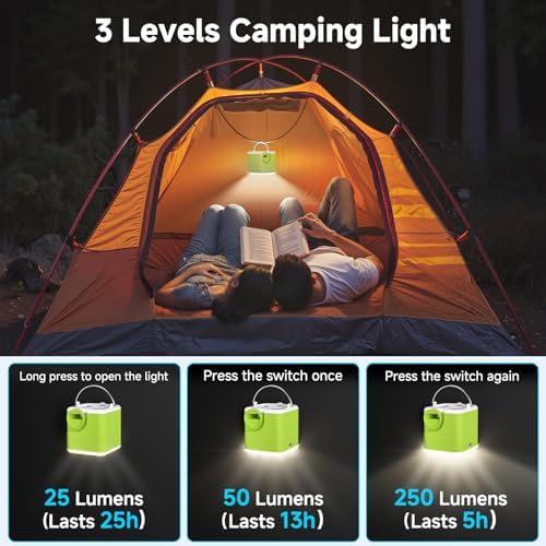 Clopria Portable Air Pump with Camping Light and 2400mAh Battery