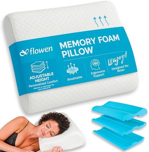 Flowen Memory Foam Cervical Pillow for Neck and Shoulder Support