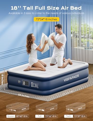 VISFAPAER 18 High Air Mattress with Built-in Pump 1