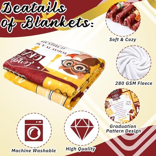Tranqun Graduation Throw Blanket 60 x 50 Maroon