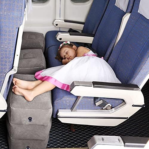 HOMCA Inflatable Travel Foot Rest Pillow 2-Pack Adjustable