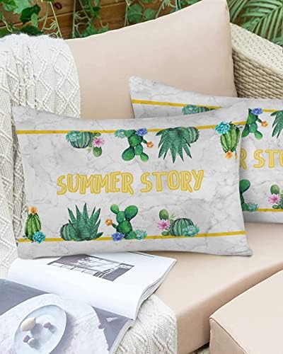 Waterproof Pillow Protector 2 Pack with Zipper and Marble Texture