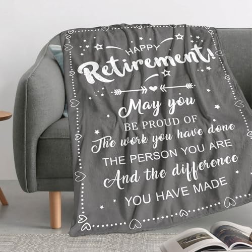 Retirement Throw Blanket - Cozy Grey 50x60 Inches