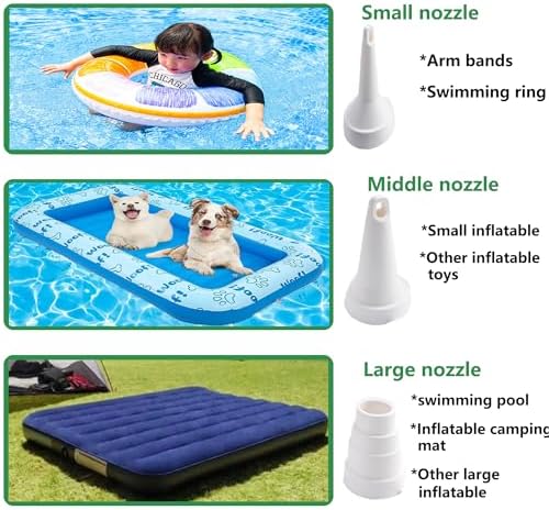IRISFLY Electric Air Pump with 3 Nozzles AC110-240VDC12V