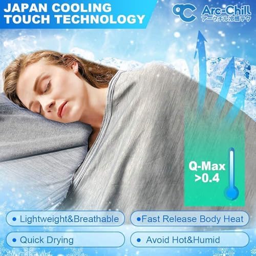 Marchpower Cooling Pillow Cases 2 Pack Gray - Breathable Skin-Friendly