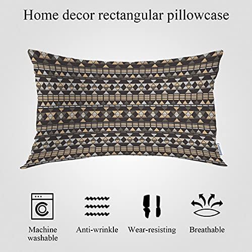 Batmerry Gray Abstract Geometric Stripes Pillow Covers Set of 2