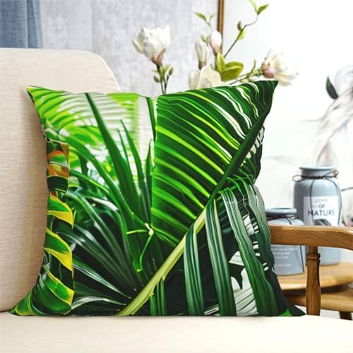 Ogniwo Green Tropical Jungle Pillow Cover 12x12 Inch